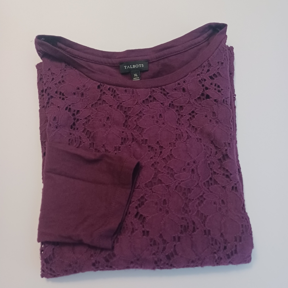 Talbots Lace Front Top XL